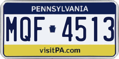 PA license plate MQF4513