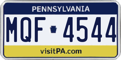 PA license plate MQF4544