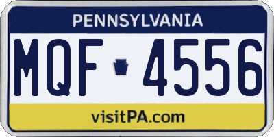 PA license plate MQF4556