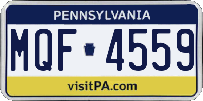 PA license plate MQF4559
