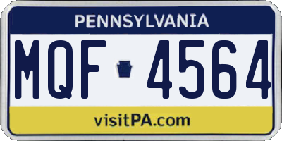 PA license plate MQF4564
