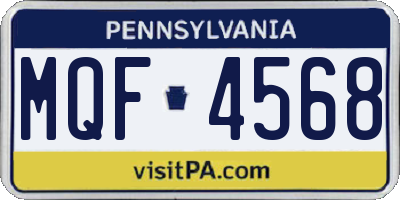 PA license plate MQF4568