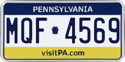 PA license plate MQF4569