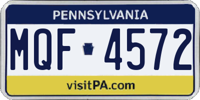 PA license plate MQF4572