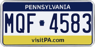 PA license plate MQF4583