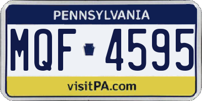 PA license plate MQF4595