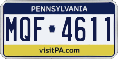 PA license plate MQF4611