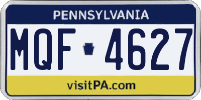 PA license plate MQF4627
