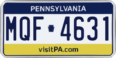 PA license plate MQF4631