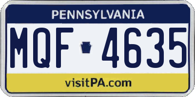 PA license plate MQF4635
