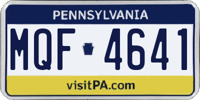PA license plate MQF4641