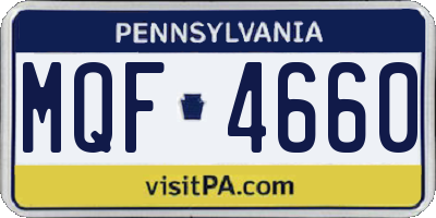 PA license plate MQF4660