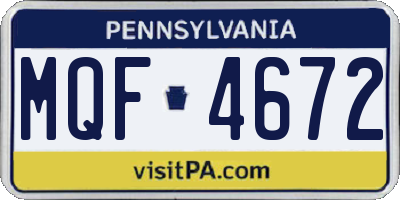 PA license plate MQF4672