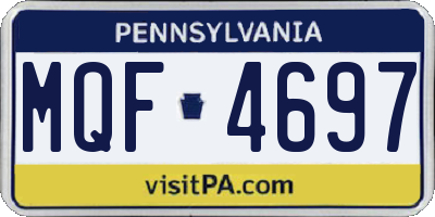 PA license plate MQF4697
