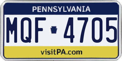 PA license plate MQF4705