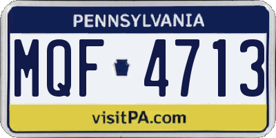 PA license plate MQF4713