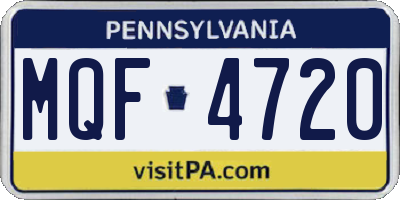 PA license plate MQF4720