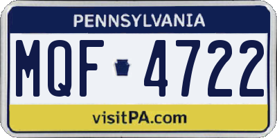 PA license plate MQF4722