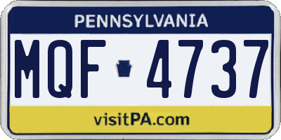 PA license plate MQF4737
