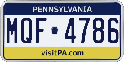 PA license plate MQF4786