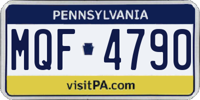 PA license plate MQF4790