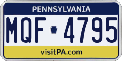PA license plate MQF4795