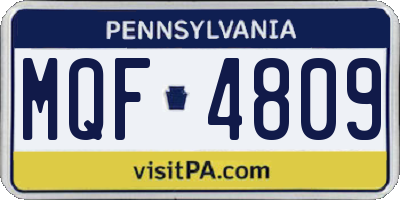 PA license plate MQF4809