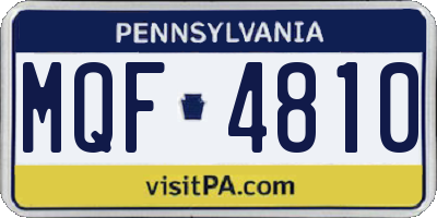 PA license plate MQF4810