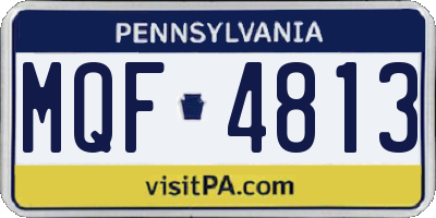 PA license plate MQF4813