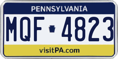 PA license plate MQF4823