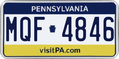 PA license plate MQF4846