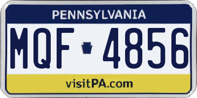 PA license plate MQF4856