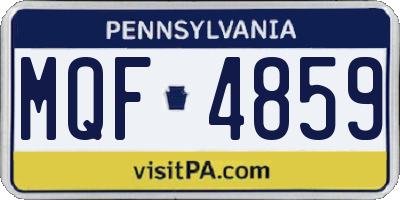 PA license plate MQF4859