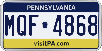 PA license plate MQF4868