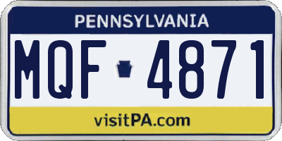 PA license plate MQF4871