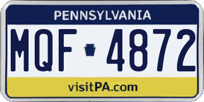 PA license plate MQF4872