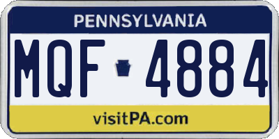 PA license plate MQF4884
