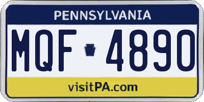 PA license plate MQF4890