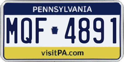 PA license plate MQF4891