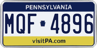 PA license plate MQF4896