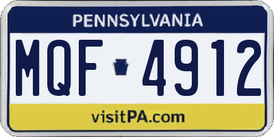 PA license plate MQF4912