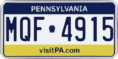 PA license plate MQF4915