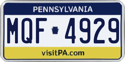 PA license plate MQF4929