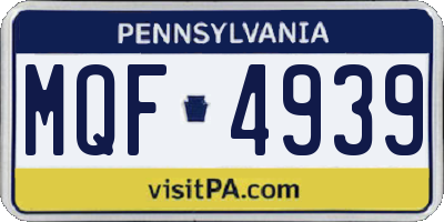 PA license plate MQF4939