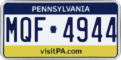PA license plate MQF4944