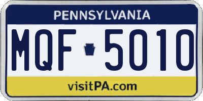 PA license plate MQF5010