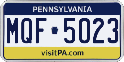 PA license plate MQF5023