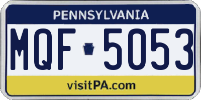 PA license plate MQF5053