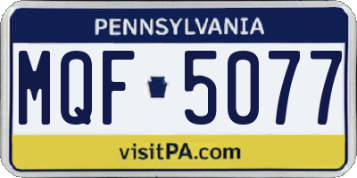 PA license plate MQF5077