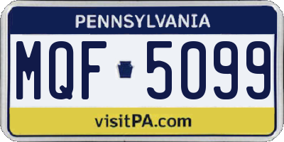 PA license plate MQF5099